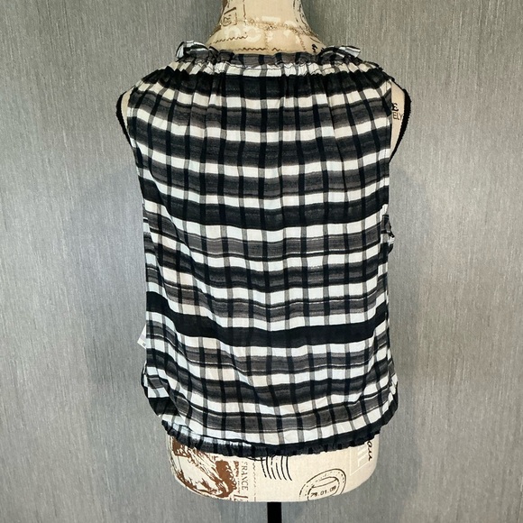 a.n.a Black and White Checkered Blouse Size P/L - Picture 5 of 9